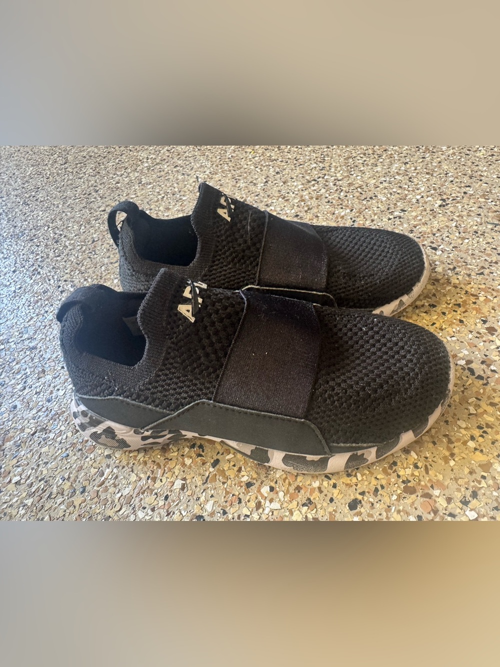 APL Kids Black Slip-On Sneakers with Camo-Pattern Sole